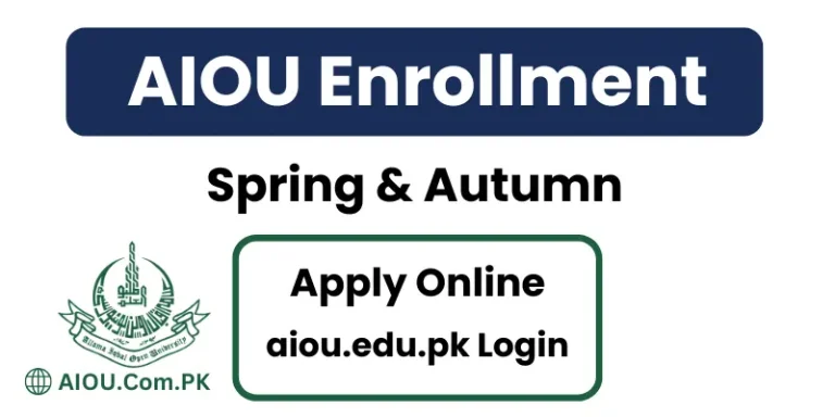 AIOU Enrollment Apply Online aiou.edu.pk Login