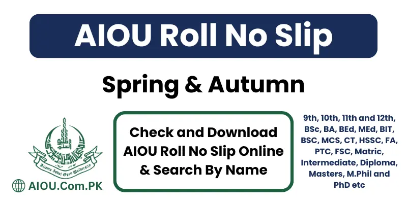 AIOU Roll No Slip 2025 | Spring and Autumn Download