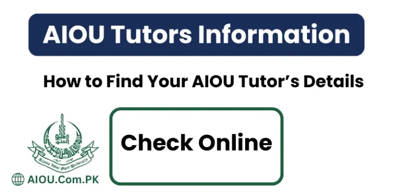 AIOU Tutors Address Name Contact Information