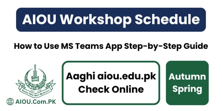 AIOU Workshop Schedule Aaghi aiou.edu.pk Online